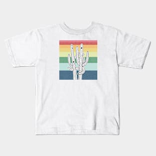 Rainbow Saguaro Kids T-Shirt